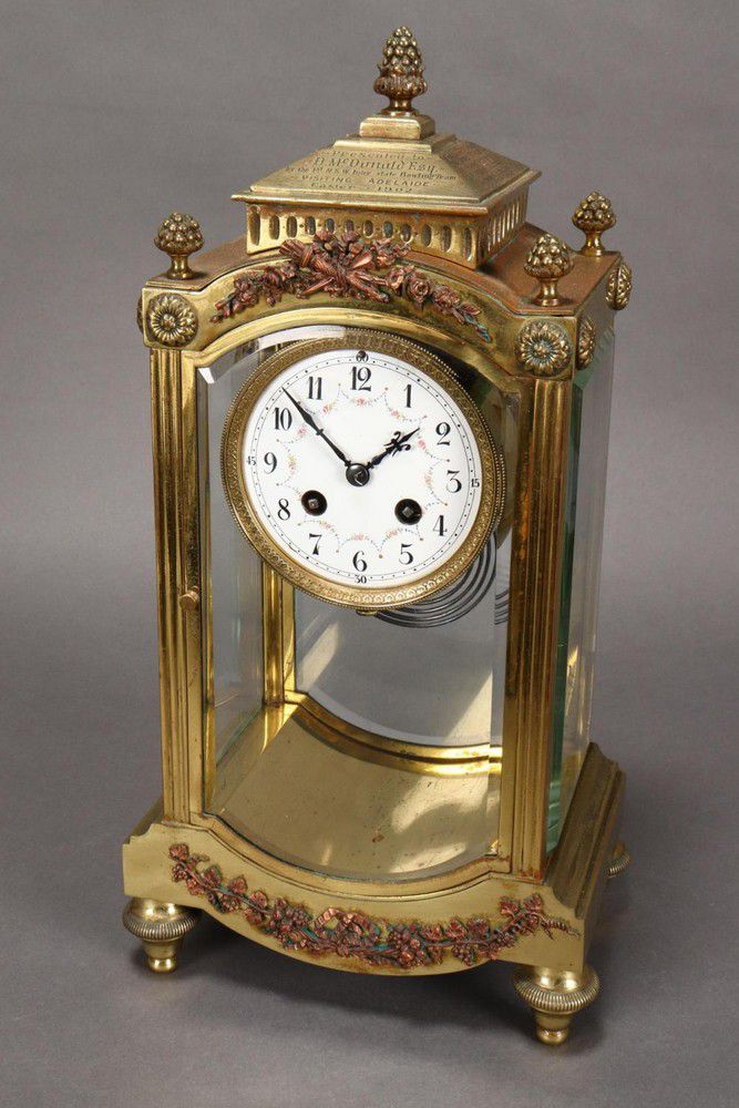 Late 19th century French mantle clock, with circular enamel… - Medals ...