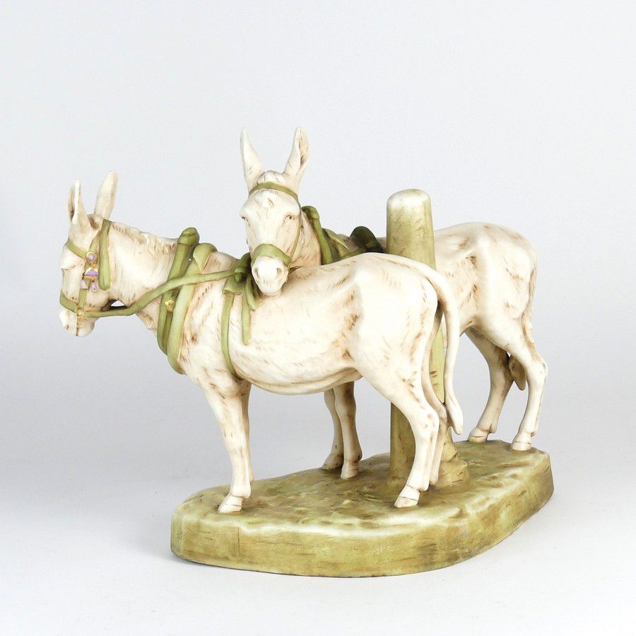 Royal Dux Donkey Figurine with Post Royal Dux Ceramics