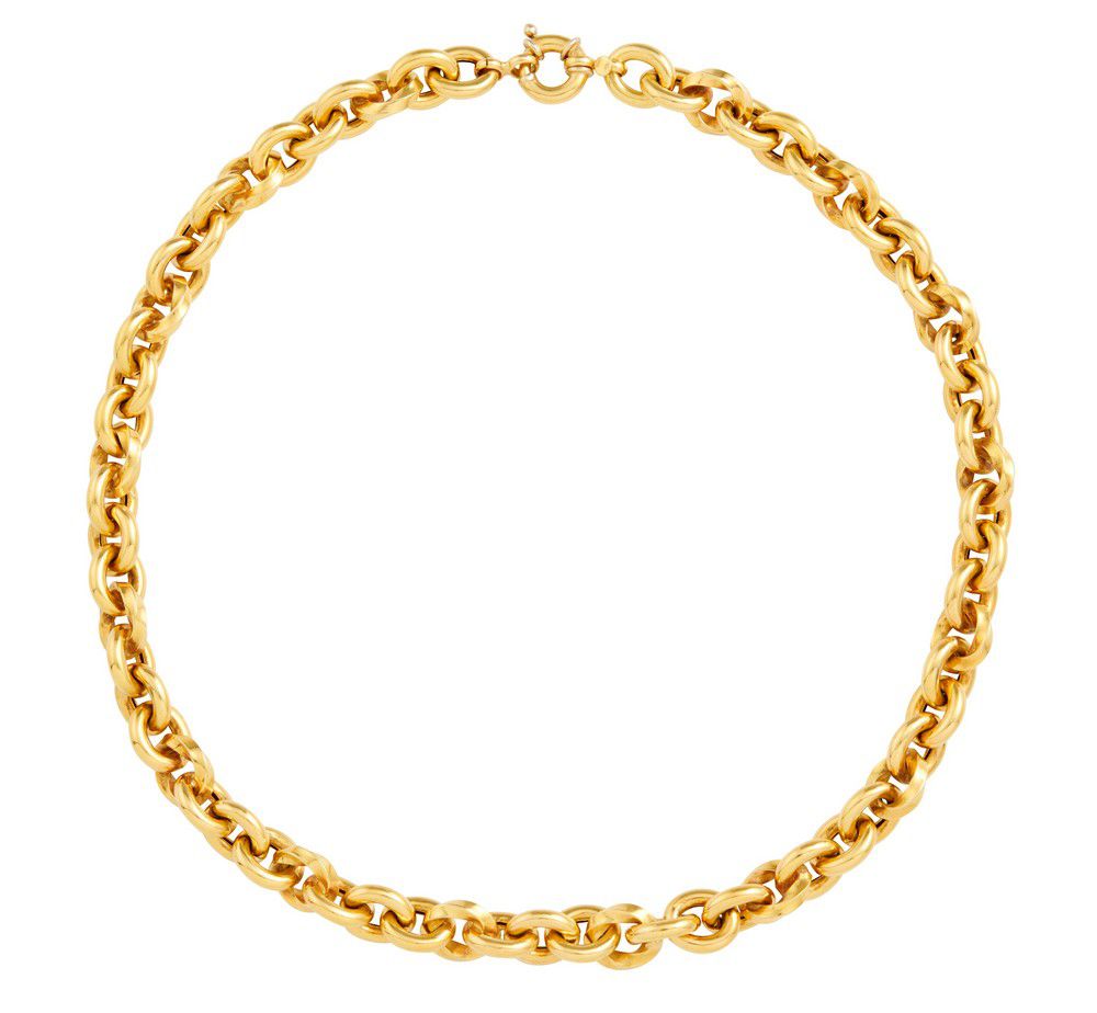 18ct gold necklace, the belcher link chain, completed by a bolt ...