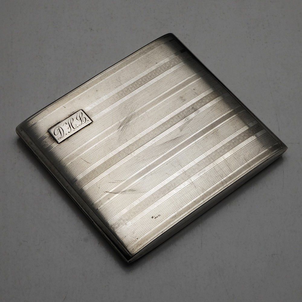 1922 Sterling Silver Monogrammed Cigarette Case by Adie Brothers ...
