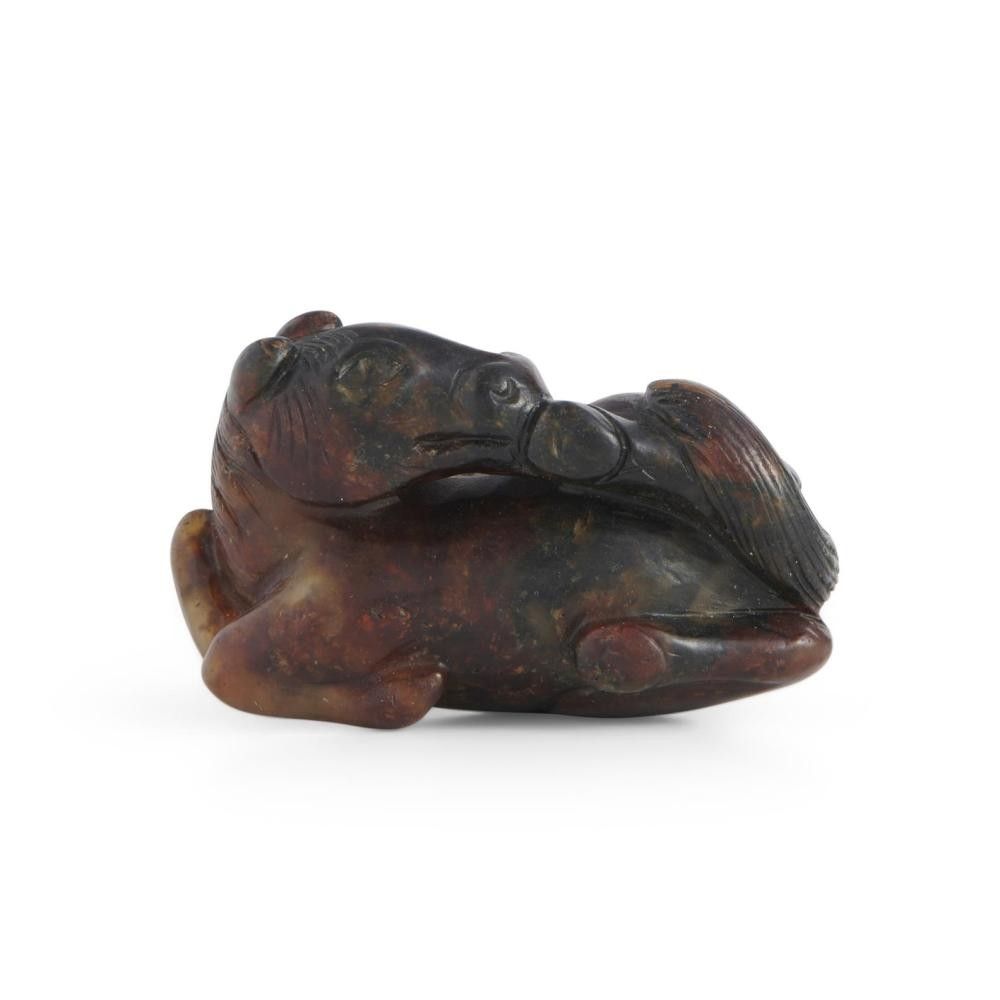 Ming Dynasty Chinese Mottled Jade Horse Carving, Private Collection ...