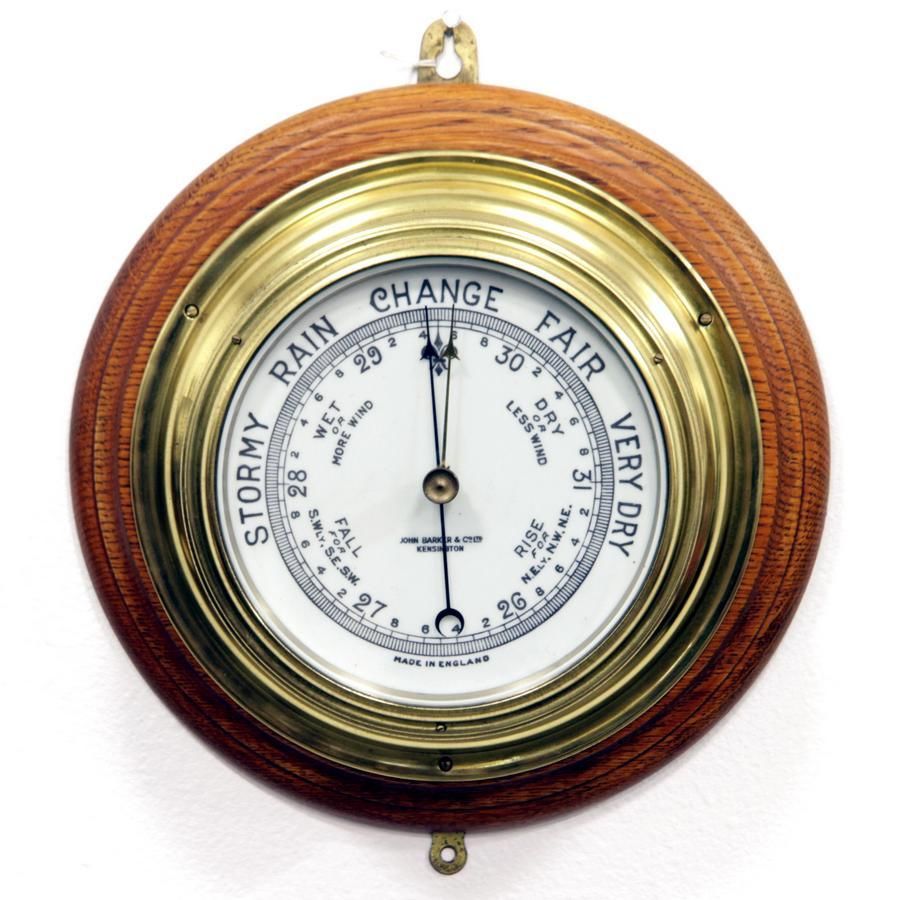 English Brass Barometer by John Barker & Co Barometers & thermometers