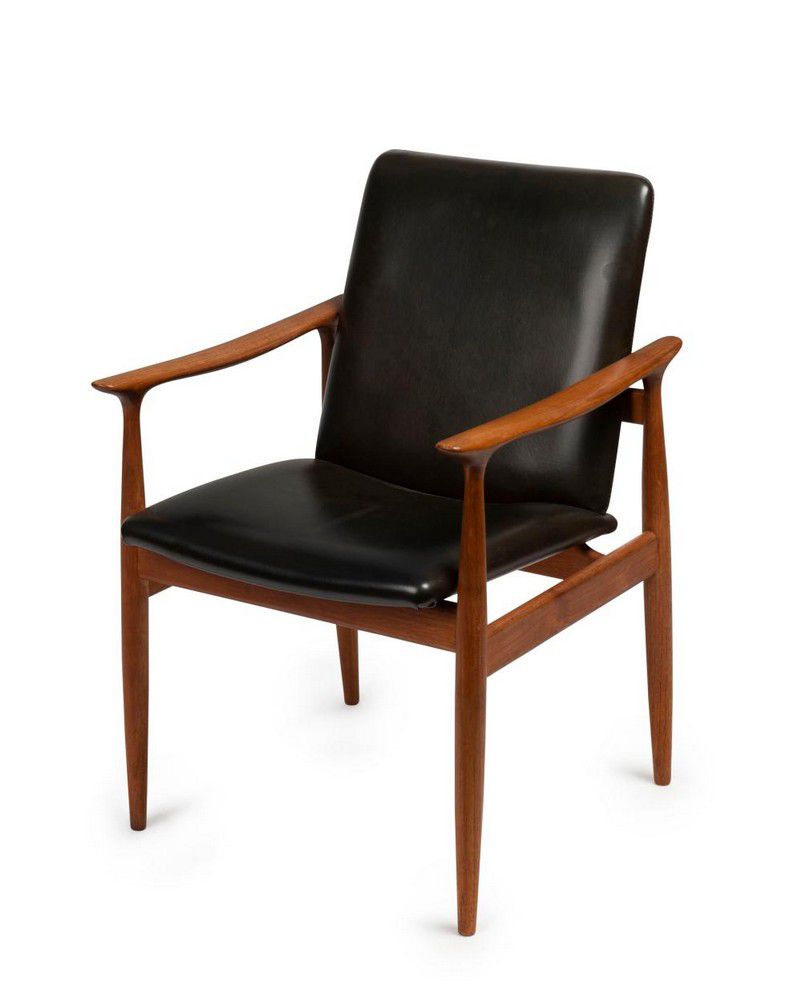 Vintage Teak and Leather Armchair by Parker 1960s Seating Singles