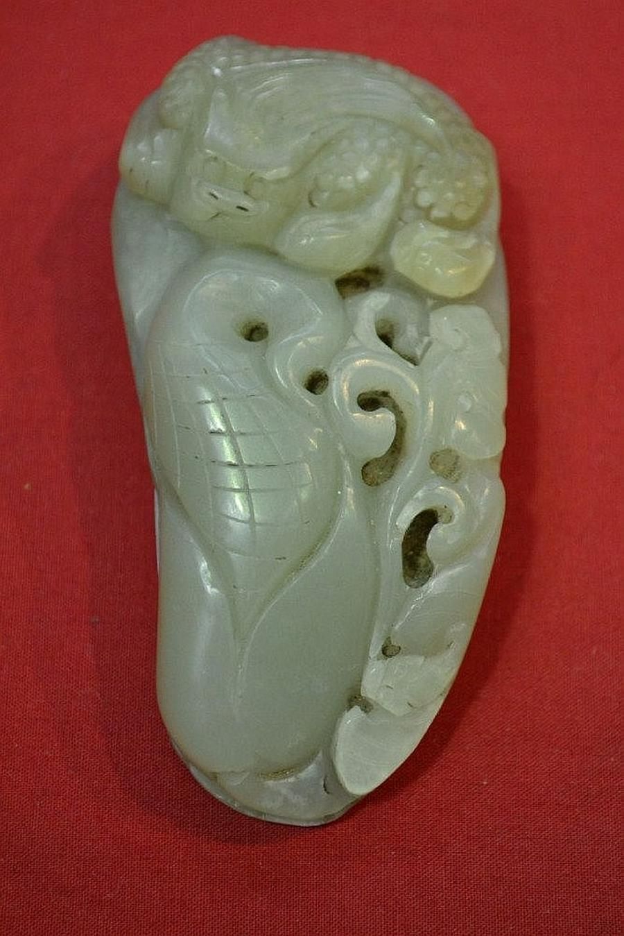 Lion Carved Jade Pendant - 9cm - Jade - Oriental
