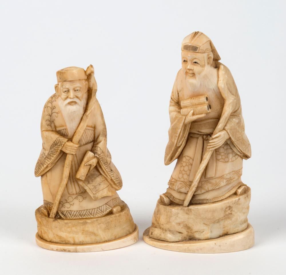Chinese ivory scholar statues, 19th/20th century, 1311 cm Ivory