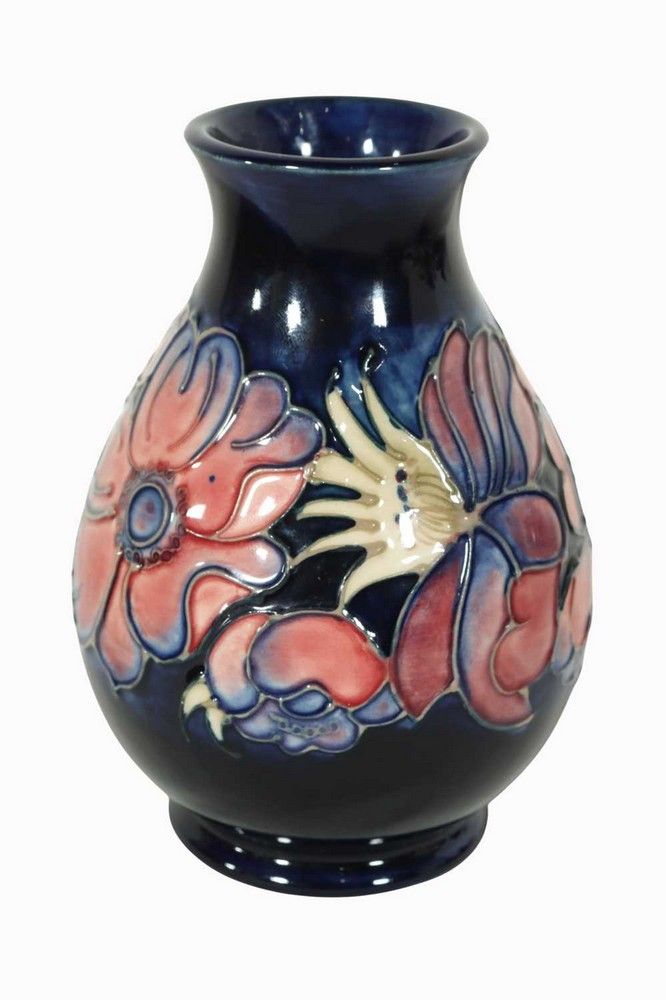 Vase En Faïence D’art Moorcroft Motif Anémone – Vintage Années 1930, Fait Main UK