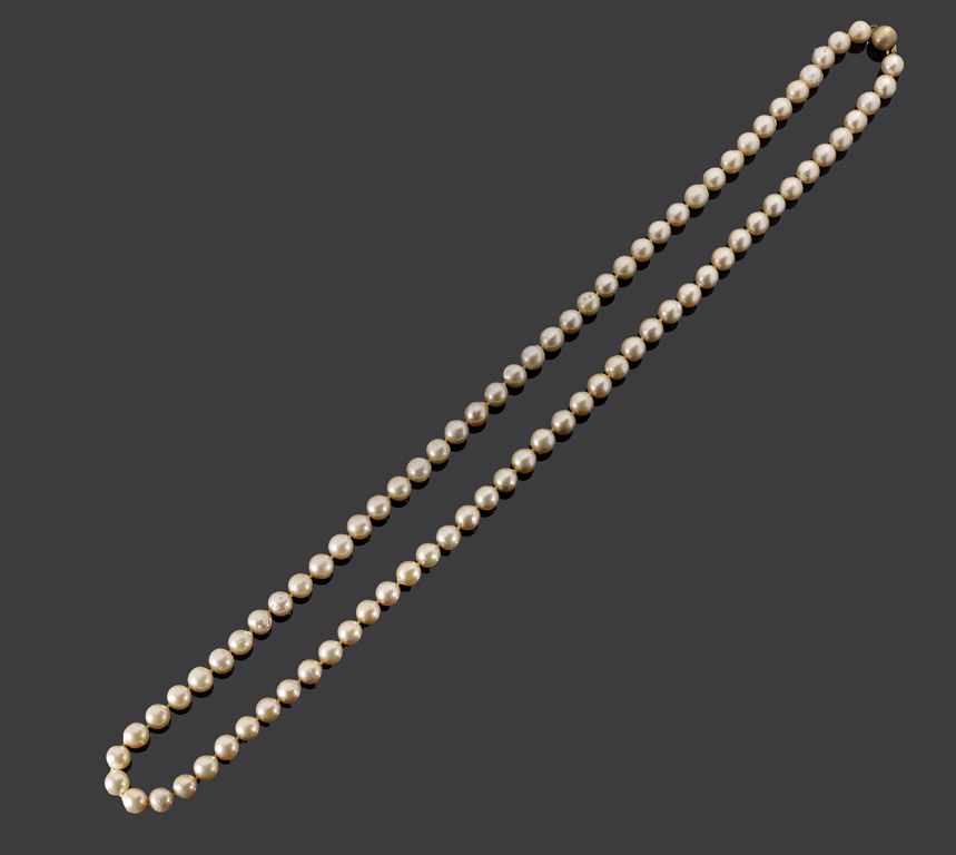 84 Pearl Necklace with Gold Clasp - 90cm Long - Necklace/Chain - Jewellery