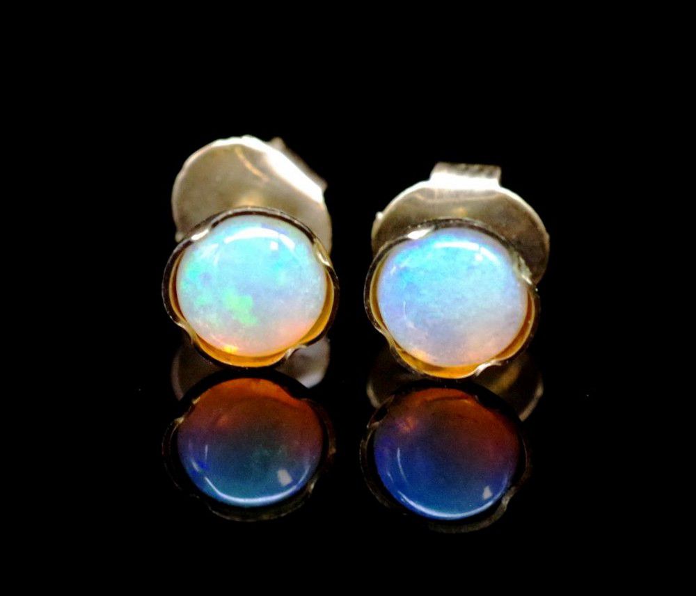 Vintage opal & 10ct rose gold stud earrings marked 10k,… - Earrings ...