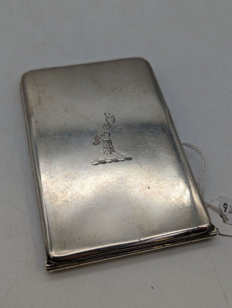 Victorian Silver Cigarette Case with Family Crest Engraving - Smoking ...