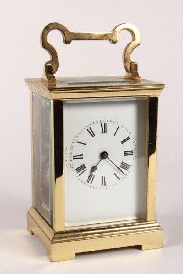 Edwardian Brass Carriage Clock with Bevelled Glass Sides - Clocks ...
