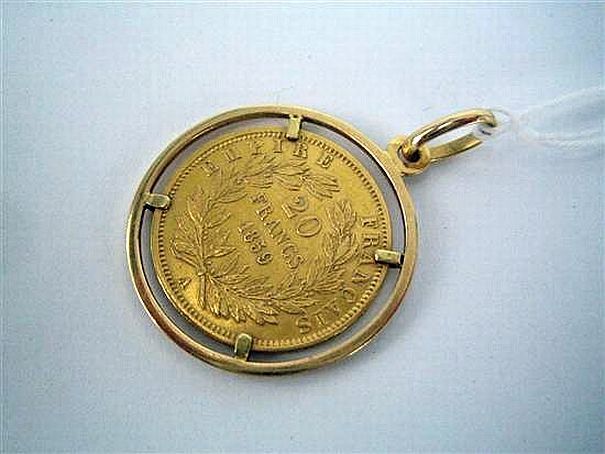 18ct Gold Louis Napoleon Coin Pendant - Pendants/Lockets - Jewellery