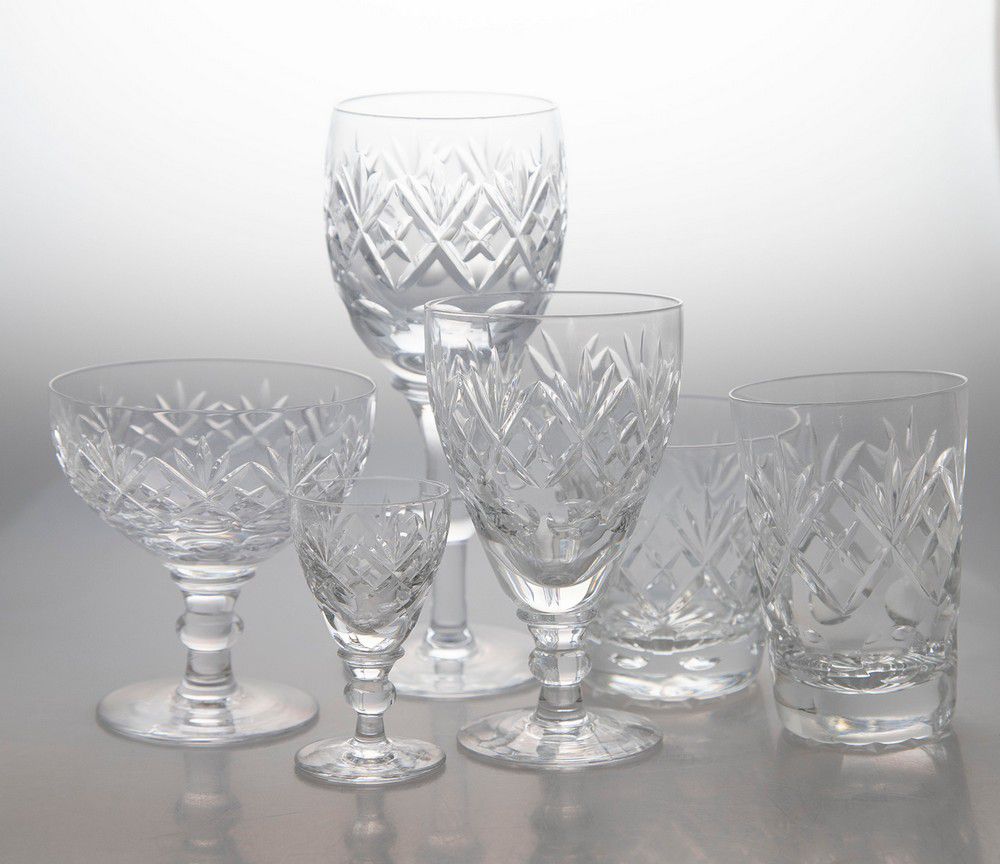 Royal Doulton Georgian Crystal Glassware Set With Accessories British Georgian Glass