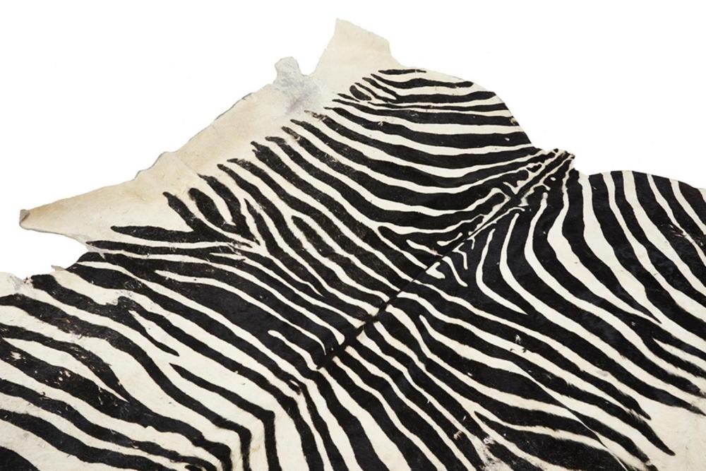 Zebra Print Cowhide Rug, 230 x 240 cm Rugs & Carpets Textiles & Fabrics
