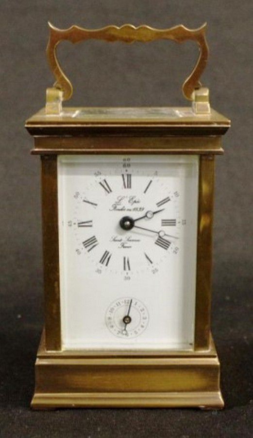 French Brass Carriage Clock with Alarm - Operational - Clocks ...