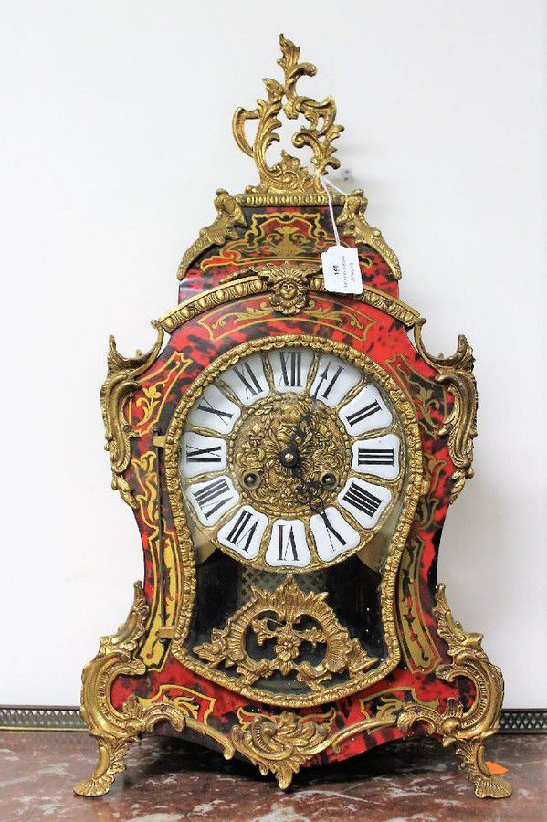French Boulle Style Mantle Clock with Key and Pendulum Clocks