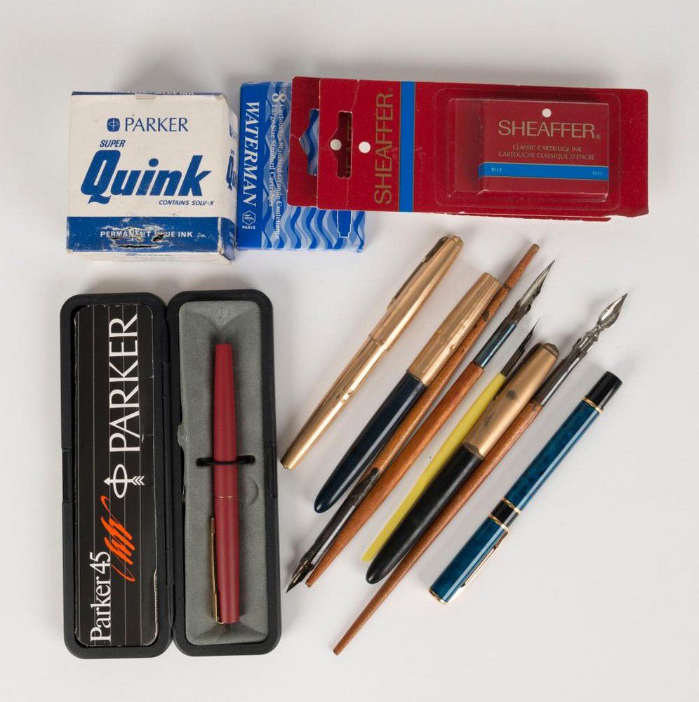 Assorted Fountain Pens and Cartridges (Parker, Waterman) - Bulk ...