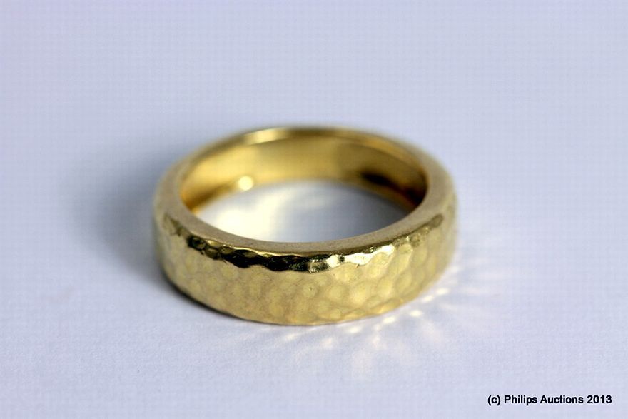 Polished & Beaten Italian Gold Ring - Rings - Jewellery