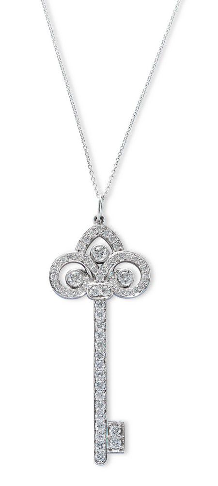 Diamond Fleur de Lis Key Pendant by Tiffany & Co - Pendants/Lockets ...
