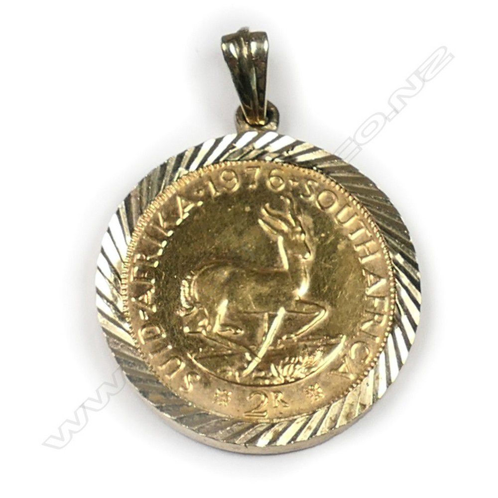 1976 South African 2 Rand Gold Coin Pendant - Coins - Numismatics ...