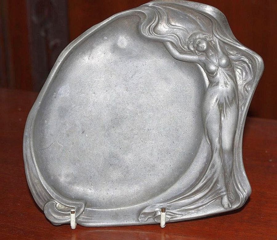 WMF Art Nouveau Pewter two handled Dish Bowl, Germany C 