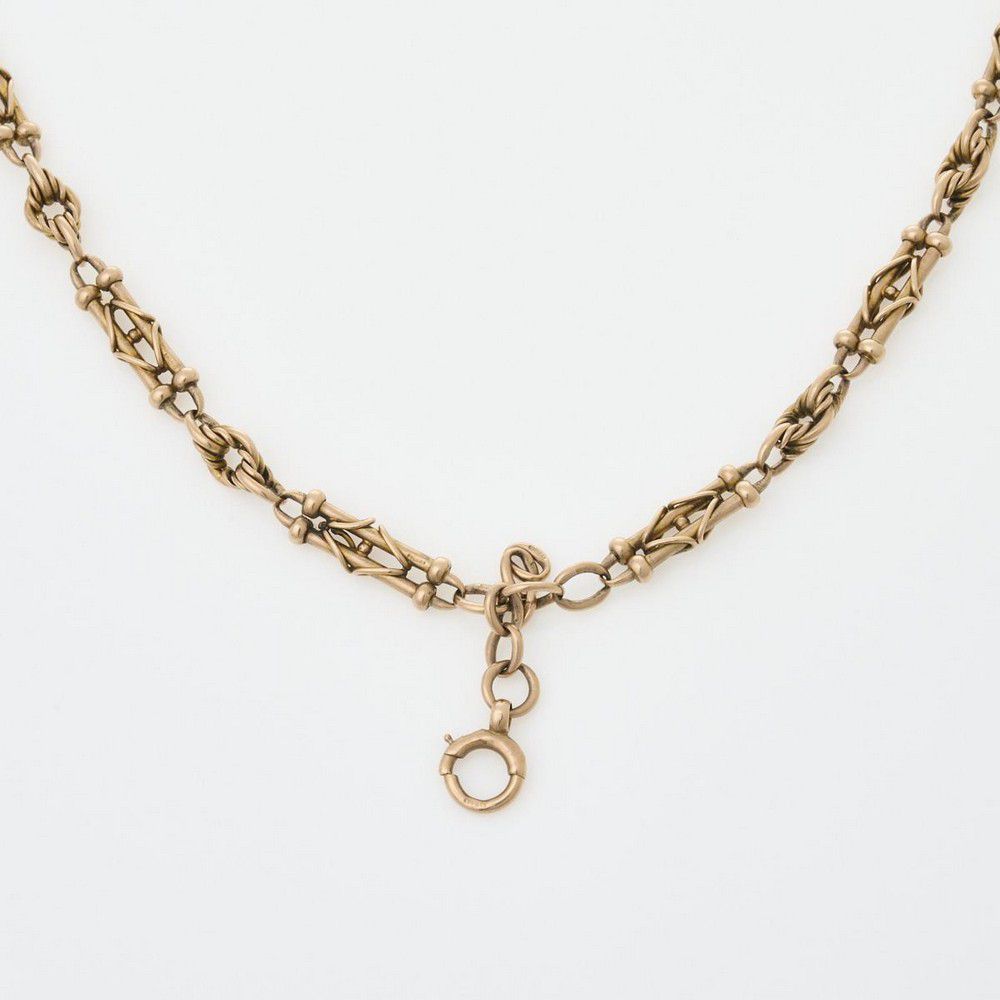 Vintage 9ct Gold Fob Chain - 40cm, 43g - Necklace/Chain - Jewellery