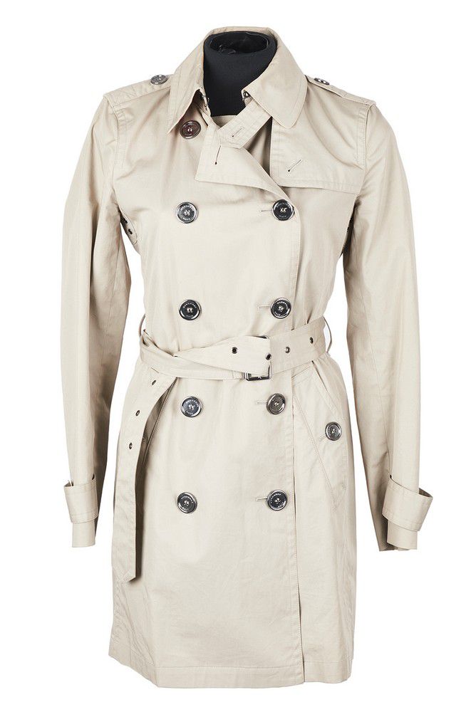 Burberry Brit Beige Double-Breasted Trench Coat, Size 36 - Clothing ...
