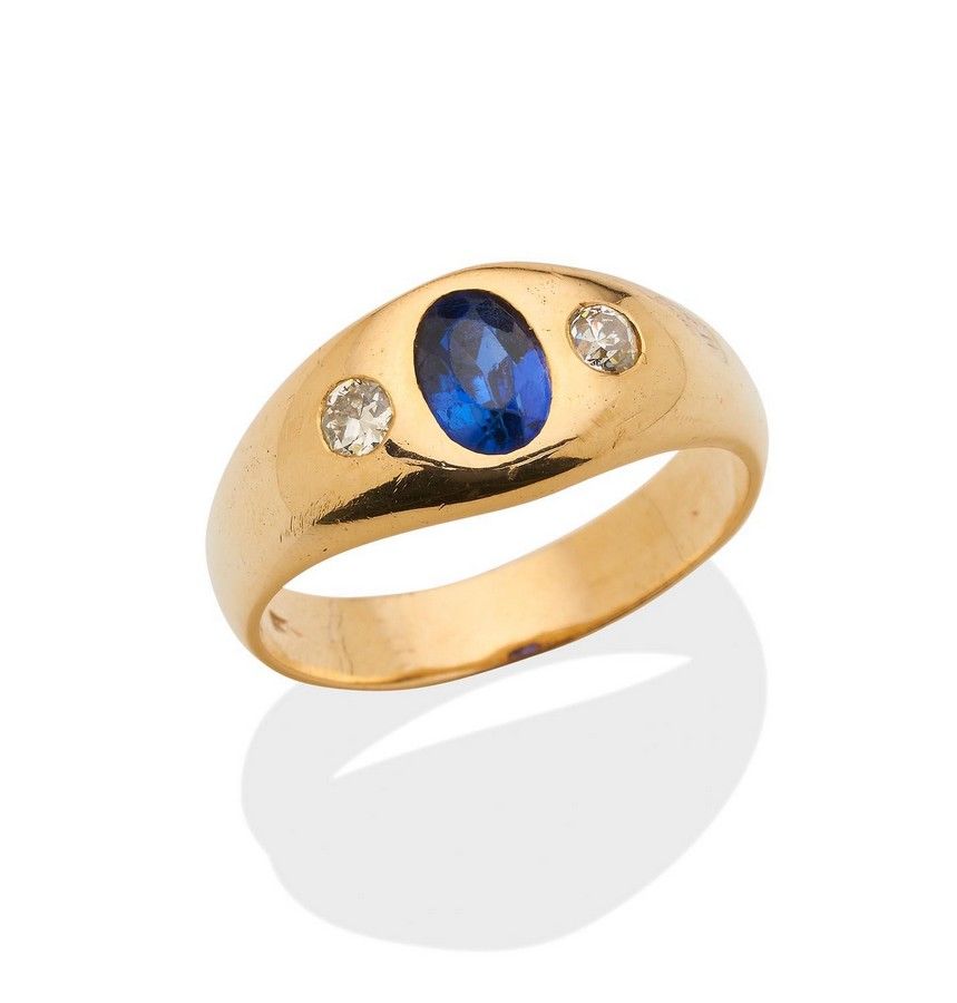 Antique Sapphire and Diamond Signet Ring - Rings - Jewellery