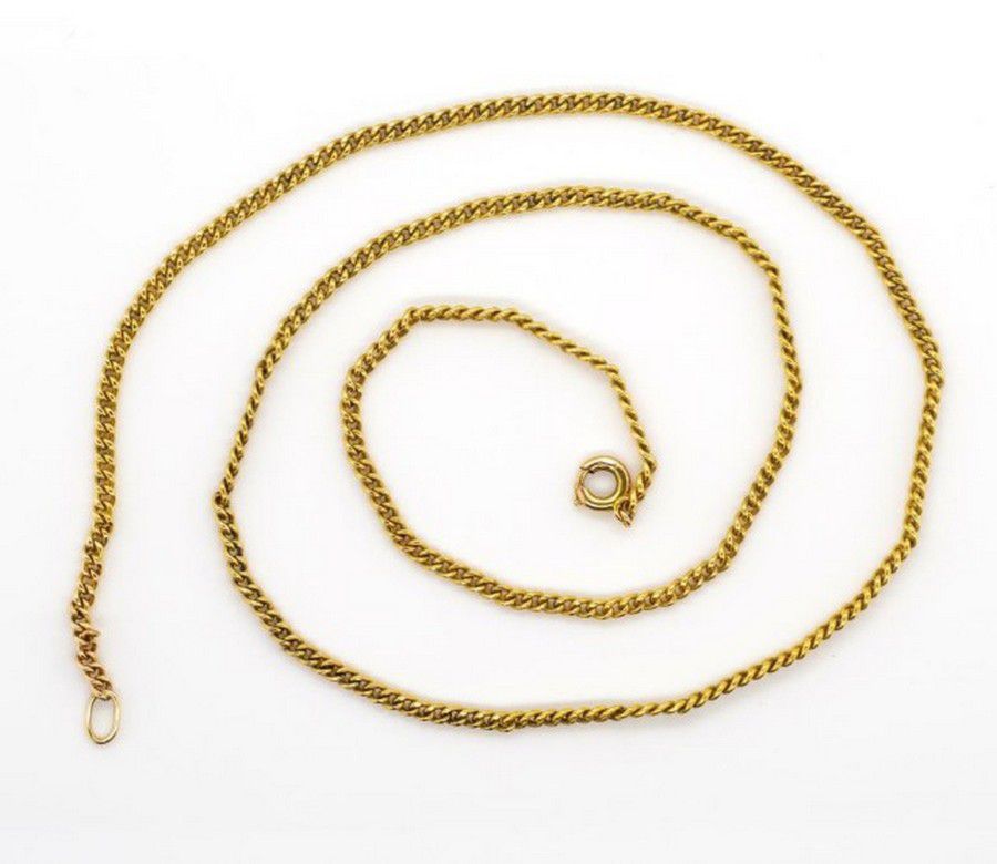 9ct Gold Curb Chain Necklace, 40cm Length, Rubbed Marks - Necklace ...