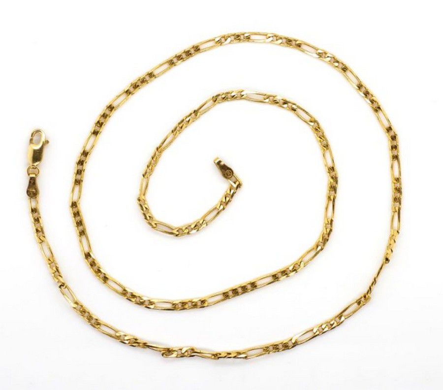 375 Marked 9ct Yellow Gold Figaro Chain Necklace - Necklace/Chain ...
