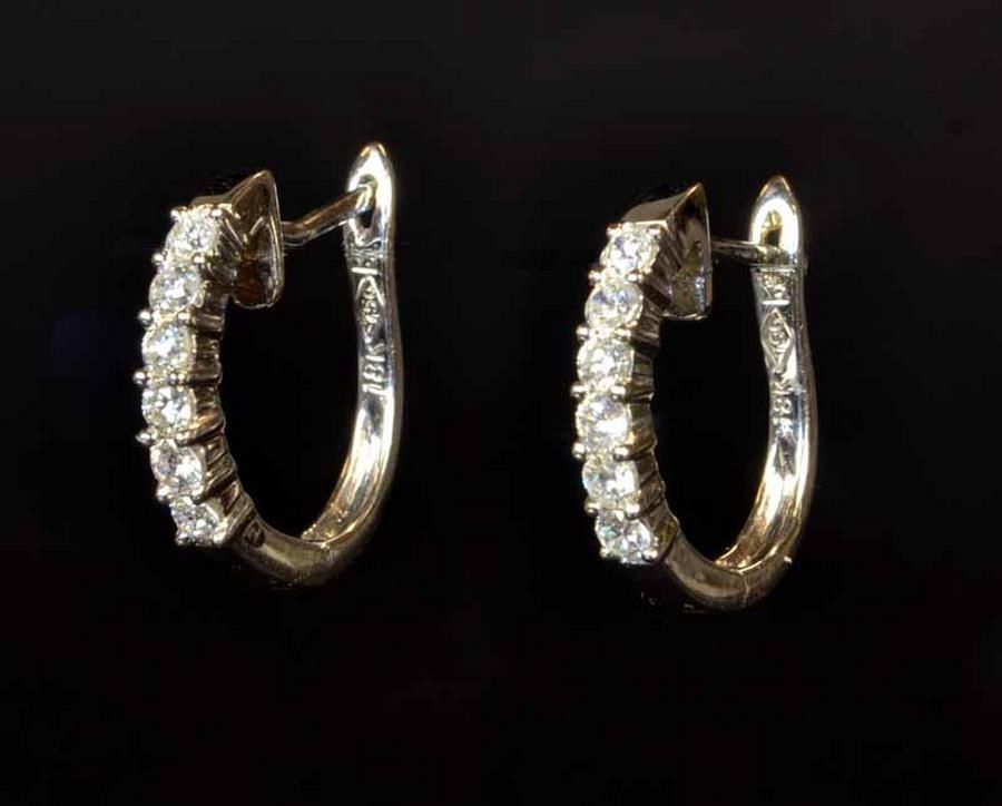 Diamond Pave Huggie Earrings in White Gold - Earrings - Jewellery
