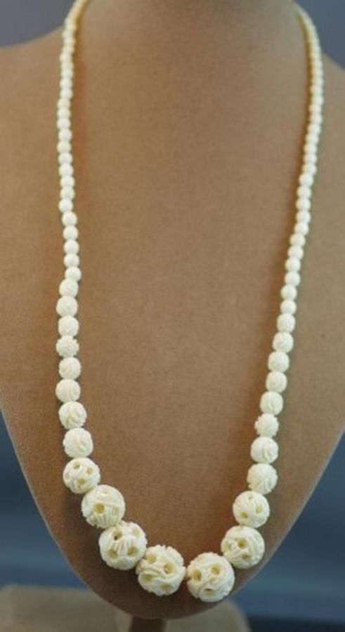 1960s Ivory Puzzle Ball Necklace - Necklace/Chain - Jewellery