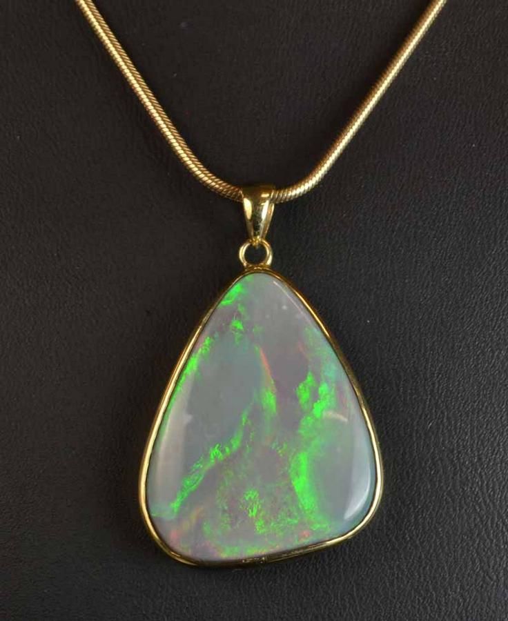 14ct Gold Black Opal Pendant with 9ct Chain - Necklace/Chain - Jewellery