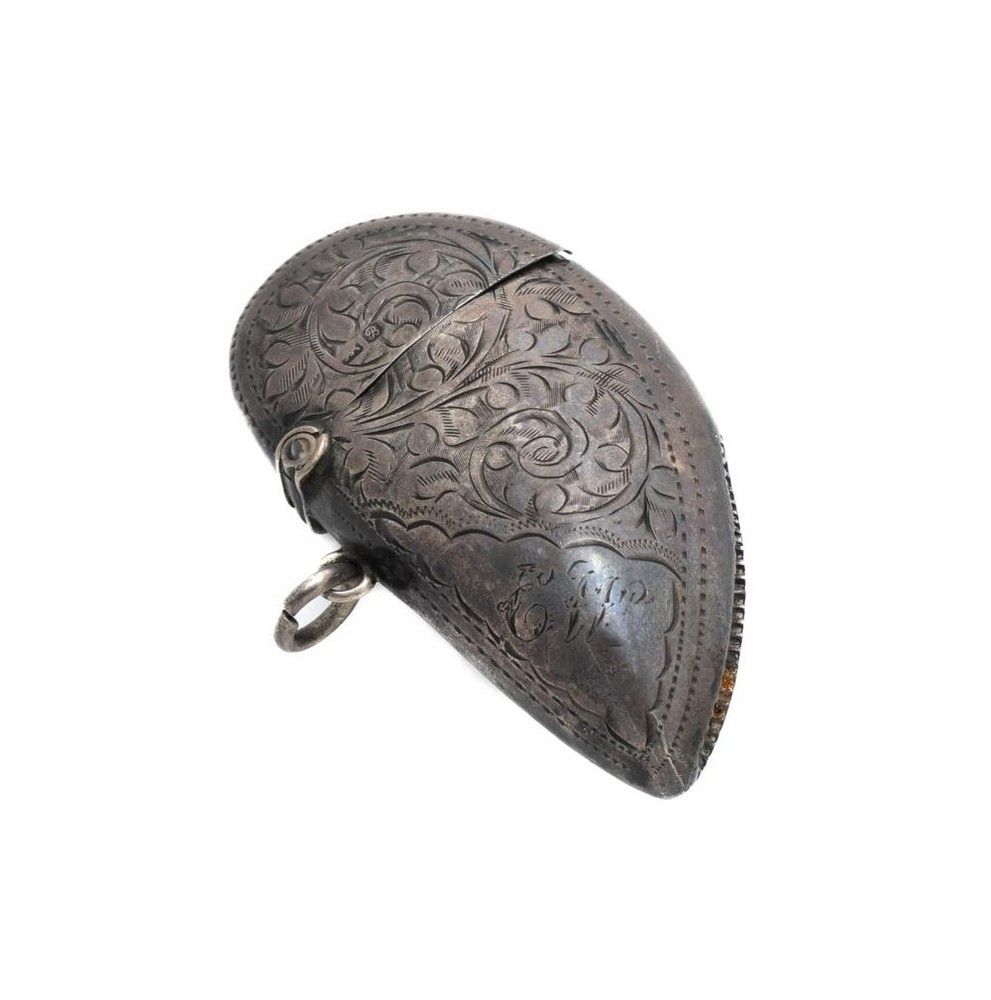 Antique Silver Mussel Shell Vesta, Charles Lyster & Son 1902 - Smoking ...