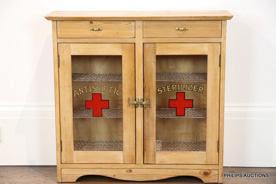 A Vintage Pine Medicine Cabinet In Light Coloured Pine With