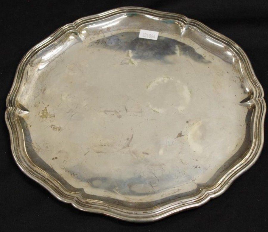 800 German Silver Tray, 26cm Diameter, 265g - Trays, Salvers And 