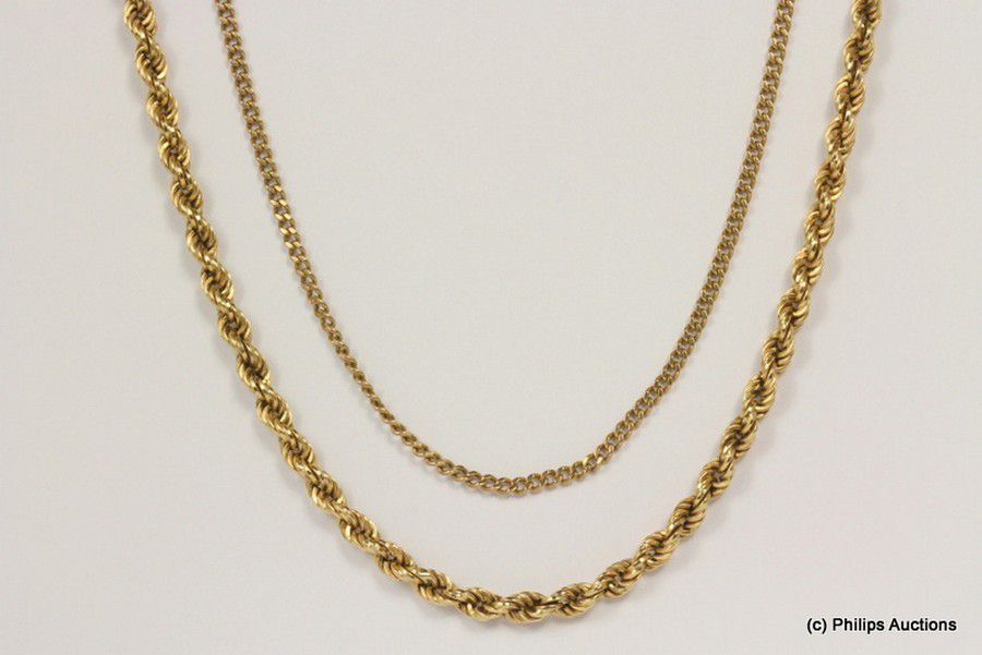 9ct Gold Curb and Rope Chain Set - Necklace/Chain - Jewellery