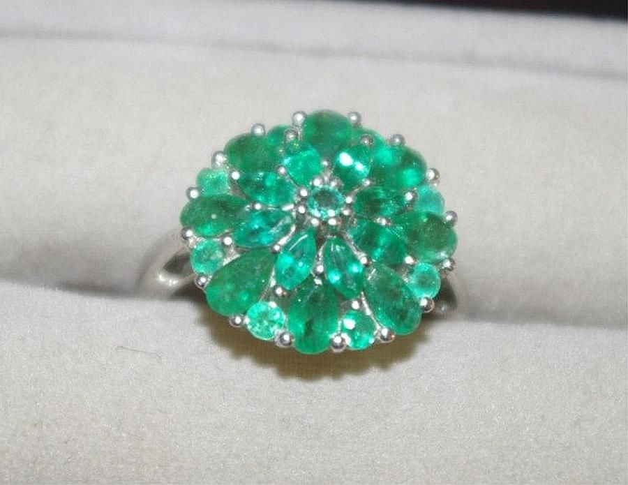 Silver Emerald Ring - Rings - Jewellery