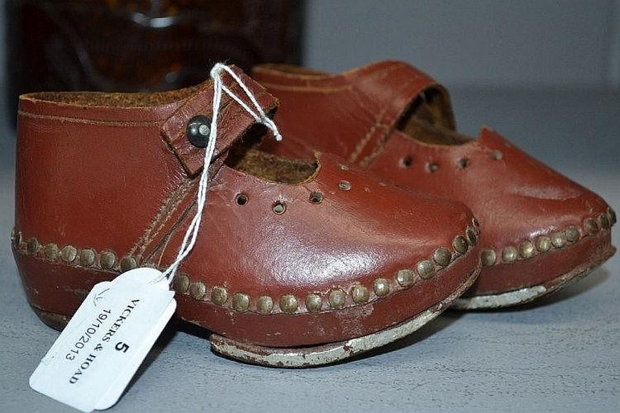 Vintage Leather Child Tap Shoes (Pair) Footwear Costume & Dressing