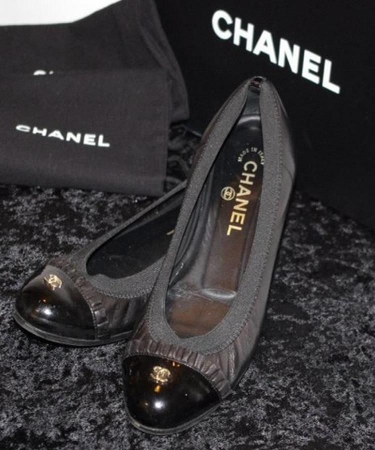 Black Chanel Flat Shoes, Size 36.5C with Box and Bags - Footwear ...