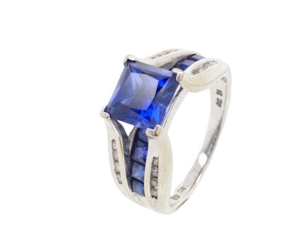 9ct White Gold Sapphire Ring Size M Approx 5g Rings Jewellery