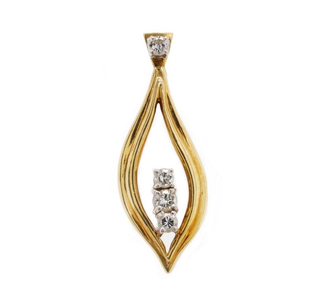 0.20ct Diamond Round Pendant In 9ct Yellow Gold