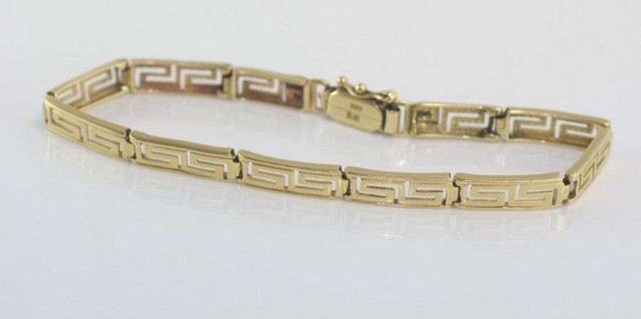 14ct Greek Key Bracelet - 10.48g - 20cm Length - Bracelets/Bangles ...