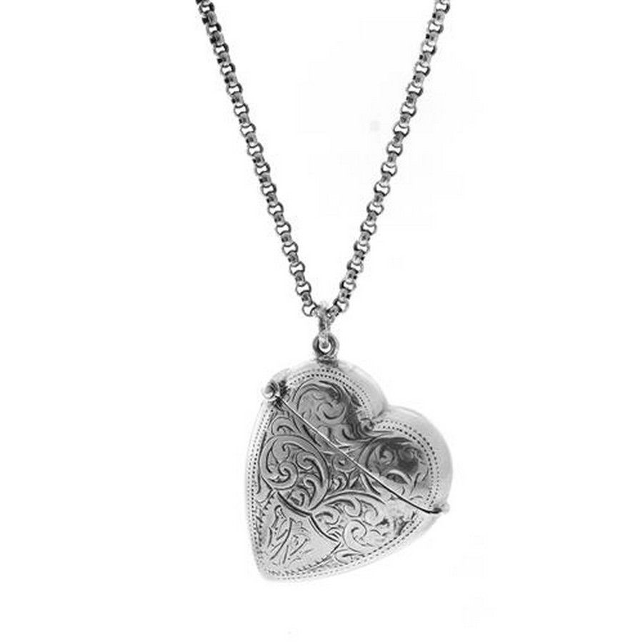 Engraved Heart Vesta Case on Belcher Chain - Necklace/Chain - Jewellery