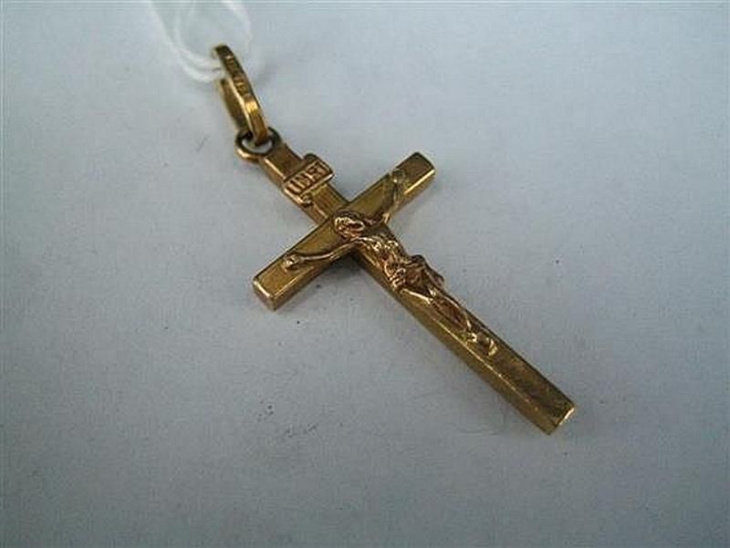 18ct Gold Crucifix Pendant - 2g - Religious Objects - Precious Objects