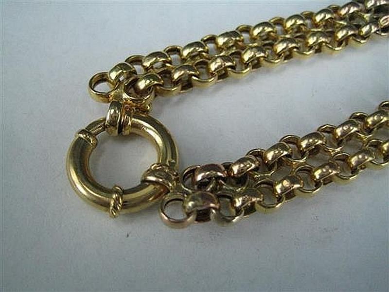 9ct Gold Bracelet with Bolt-Ring Clasp, 9.8g - Bracelets/Bangles ...
