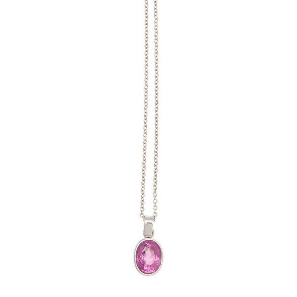 14kt Pink Sapphire Heart Necklace - La Kaiser