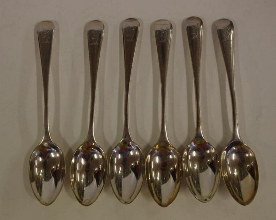 Edwardian Sterling Silver Tea Spoons, London 1902 Hallmark, 72g ...