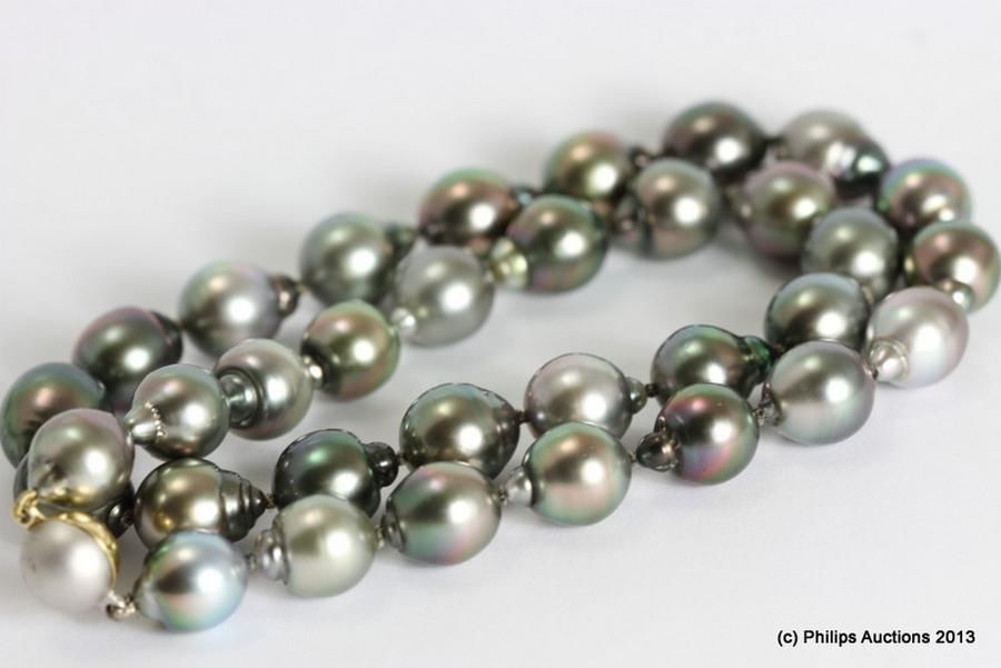 Peacock Toned Baroque Tahitian Pearl Strand - Necklace/Chain - Jewellery