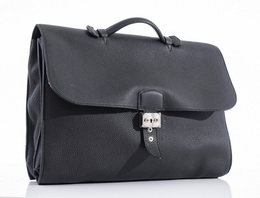 Hermes Black Leather Sac a Depeches 38 - Handbags & Purses - Costume