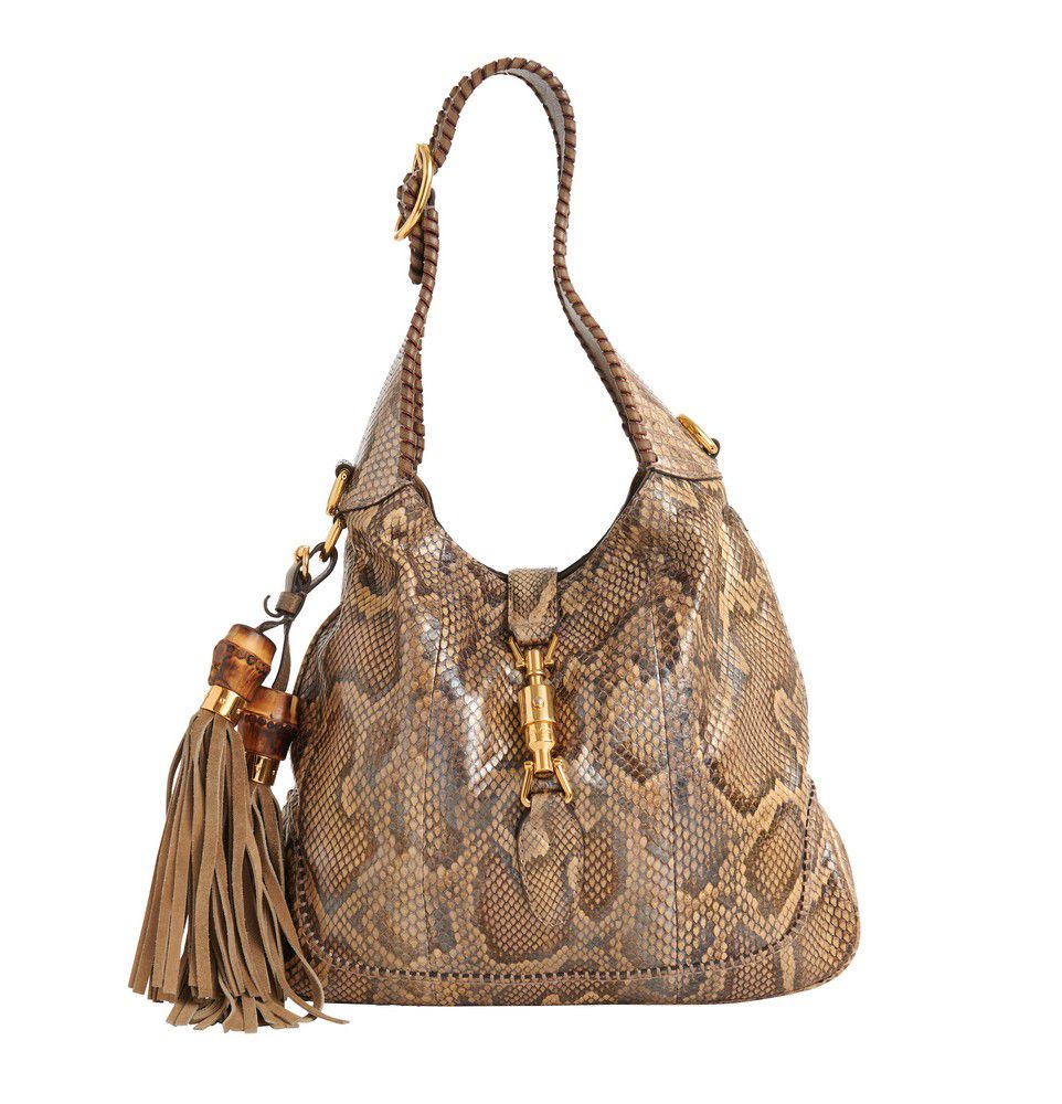 Gucci Python Tassel Handbag with Bamboo Detail - Handbags & Purses ...